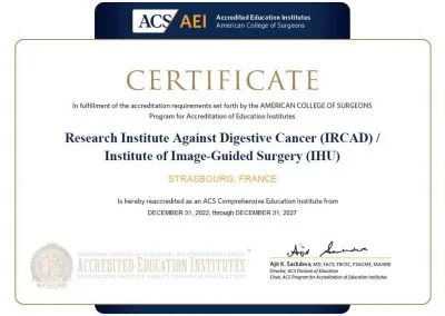 IHU/IRCAD American College of Surgeons Accreditation renewed to 2027