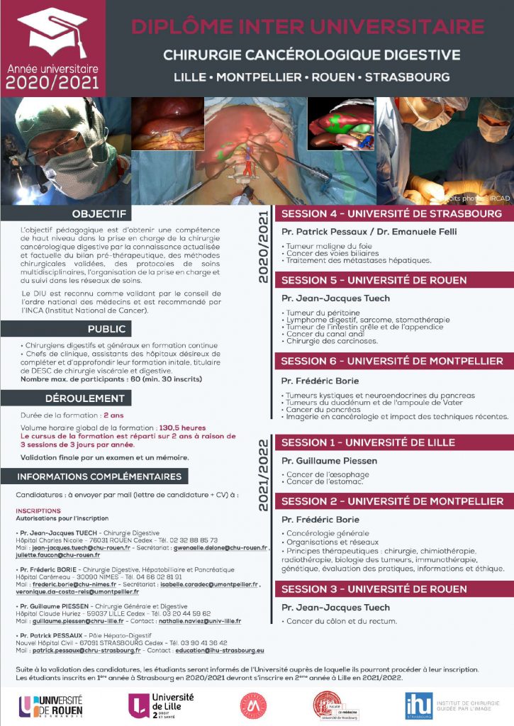DIU DE CHIRURGIE CANCÉROLOGIQUE DIGESTIVE